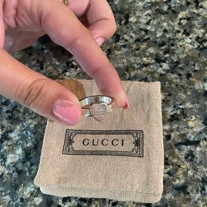 Silver Gucci Heart Ring size 7